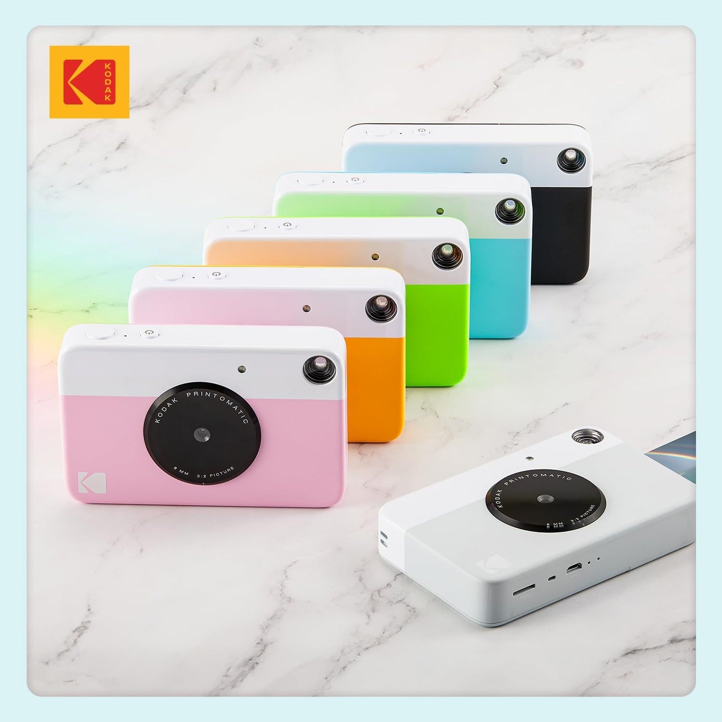 KODAK Printomatic Full-Color Instant Print Digital Camera - Colorful Photos On Zink 2x3" Sticky-Back Photo Paper - 5MP, Portable, Creative Fun Gift for Birthday, Christmas, Holiday - Green