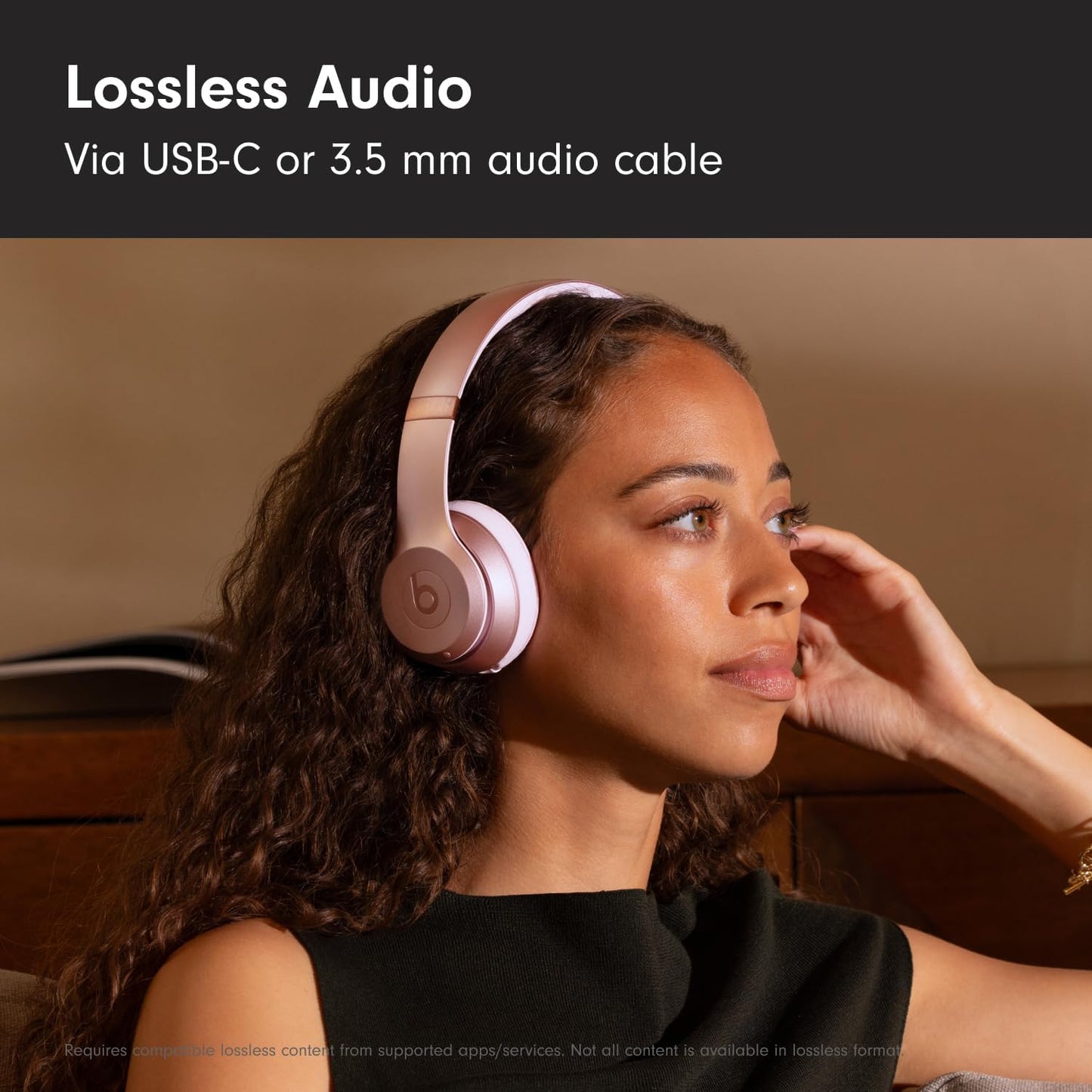 Beats Solo 4 - Wireless Bluetooth On-Ear Headphones, Apple & Android Compatible, Up to 50 Hours of Battery Life - Metallic Pink